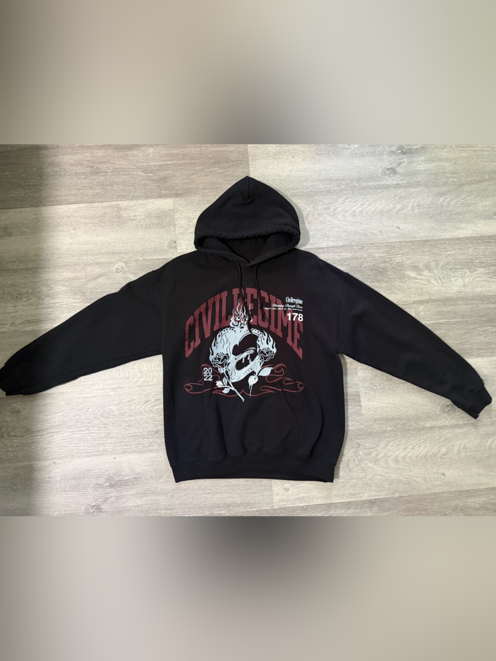 Civil Regime Hooded Sweatshirt Size Medium